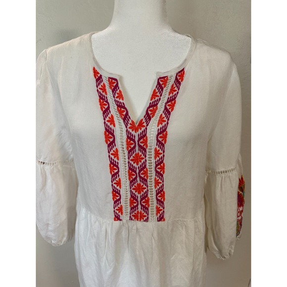 Tommy Bahama Dress Cover Up Small White St. Lucia Linen Blend Quiet Luxury Beach - Picture 4 of 9